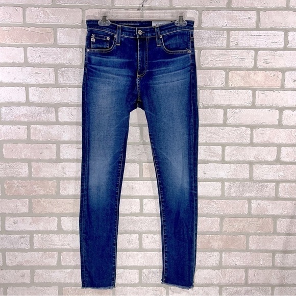 Ag The Farrah High Rise Ankle Skinny Jeans with Raw Hem Size 27 - Picture 7 of 12